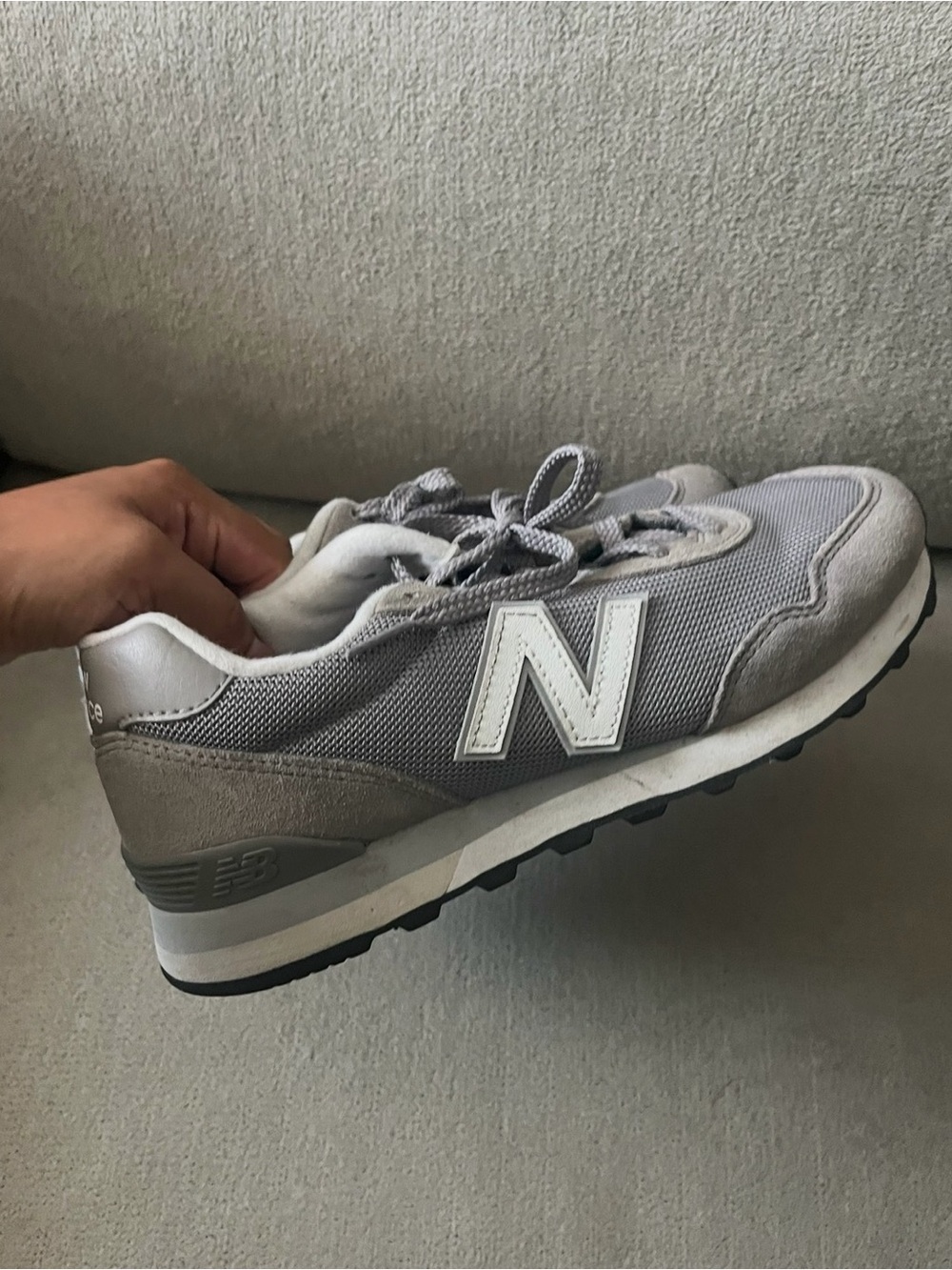 New Balance Men's Grey Mesh & Suede Runner Sneaker